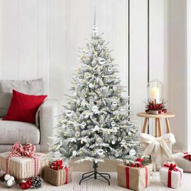 COSMER Artificial Pre-lit Christmas Tree with Ball Set Green 150 cm