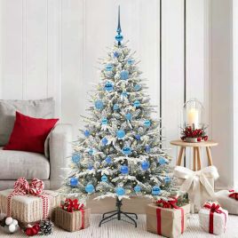 COSMER Artificial Pre-lit Christmas Tree with Ball Set Green 150 cm
