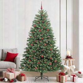BLINCA Artificial Hinged Christmas Tree Green 240 cm PVC and Metal