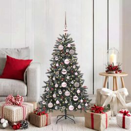 BRINLO Artificial Christmas Tree with 150 LEDs with Stand Green 120 cm