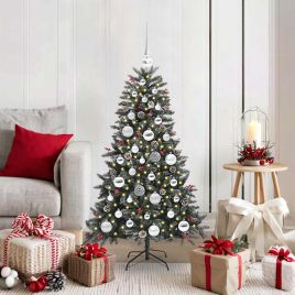 BRINLO Artificial Christmas Tree with 150 LEDs with Stand Green 120 cm