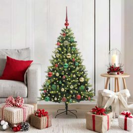 COZERA Artificial Hinged Christmas Tree 150 LEDs Green 120 cm