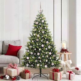 COZERA Artificial Hinged Christmas Tree 300 LEDs Green 180 cm