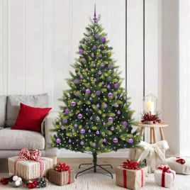 COZERA Artificial Hinged Christmas Tree 300 LEDs Green 180 cm