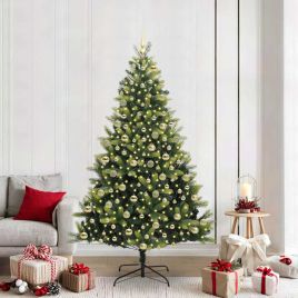 BRISKA Artificial Hinged Christmas Tree 300 LEDs Green 210 cm