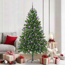 BRISNO Christmas Tree with 300 LEDs with Stand Green 180 cm PE