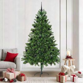BRISNO Christmas Tree with 300 LEDs with Stand Green 210 cm PE
