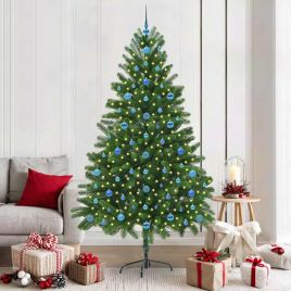 BRISNO Christmas Tree with 300 LEDs with Stand Green 210 cm PE