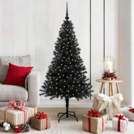 CINDOR Christmas Tree with 150 LEDs with Stand Black 150 cm PVC