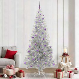 ELFIR Christmas Tree with 300 LEDs with Stand Silver 240 cm PET