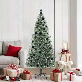 CINDEL Artificial Christmas Tree Snow Flocked with LED Light 180 cm