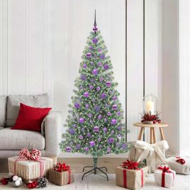 CINDEL Artificial Christmas Tree Snow Flocked with LED Light 180 cm
