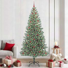 CINDEL Artificial Christmas Tree Snow Flocked with LED Light 240 cm