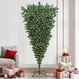 CINDEL Upside-down Artificial Pre-lit Christmas Tree with Ball Set