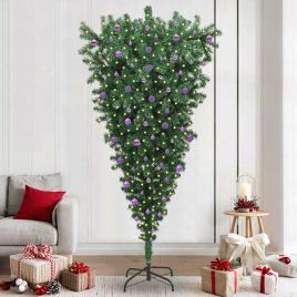CINDEL Upside-down Artificial Pre-lit Christmas Tree with Ball Set