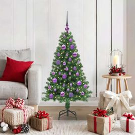CINDEL Artificial Christmas Tree with 150 LEDs with Stand Green 120 cm