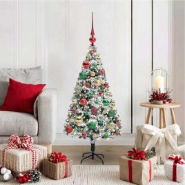 COSDEN Artificial Christmas Tree with 150 LEDs with Stand Green 120 cm