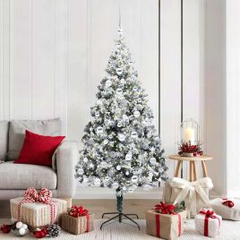 COSDEN Artificial Christmas Tree with 300 LEDs with Stand Green 180 cm