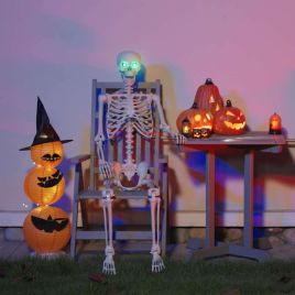 Halloween Skeleton Decoration - White Polypropylene Prop 155 x 38.5 cm