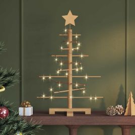 GLINTER Wooden Christmas Tree with Stand Brown 75 cm Bamboo
