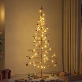 GLINTER Wooden Christmas Tree with Stand Brown 180 cm Bamboo
