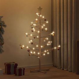 GLINTER Wooden Christmas Tree with Stand Brown 125 cm Solid pine wood
