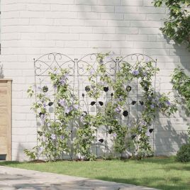 ENIMERE Garden Fence 3 pcs 110.5x42.5 cm Steel - Black