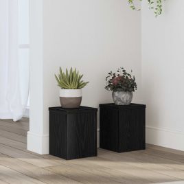 ERLRIDG Plant Stand 2 pcs 15x15x20 cm Wooden - Black Oak