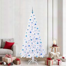 FIRROX Artificial Christmas Tree with Stand White 210 cm PVC and Steel