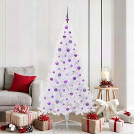 FLURRA Artificial Christmas Tree with Stand White 180 cm PVC and Steel