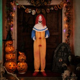 SPOOKA Halloween Scary Clown Decoration - Yellow and Blue Creepy Prop 126.5 x 180 cm