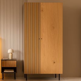 LARKSPUR 2 Door Wardrobe Light Oak - 85cm