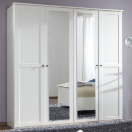 CONWAY 4 Door Mirrored Wardrobe White - 180cm
