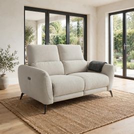 ESVIRO Fabric 2 Seater Electric Recliner Sofa - Beige