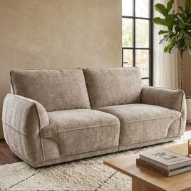 ALDERWYN Fabric 2 Seater Fullback Sofa - Beige