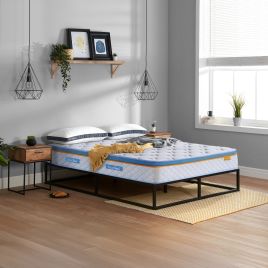 FENIXOR Double Pocket Sprung Mattress 2000 Springs - White and Black