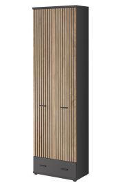 Display Rack - EVERETT Tall Display Cabinet Oak Artisan 60cm
