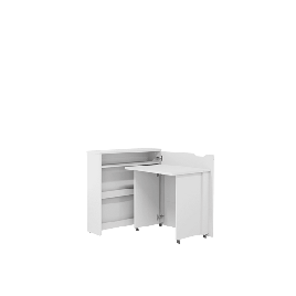 Office Desk - WILLA Convertible Hidden Desk Right Side White Matt 90cm
