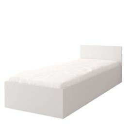 Single Bed - BRAYDEN Wooden 3ft Bed with Storage White Matt