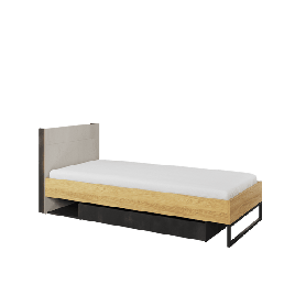 Single Bed - BARCENA Wooden Bed Oak Hickory