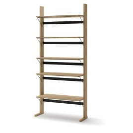 OLIVANNE 5 Shelve Bookcase - Oiled Oak