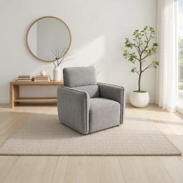CAVERTON Fabric Armchair - Grey