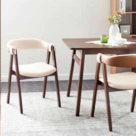 Set of 2 Dining Chairs DAY Boucle Dark Brown