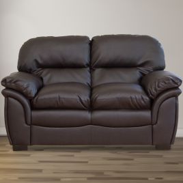 2 Seater - NOCERA Leather Sofa - Brown
