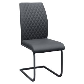 Axminster Set of 4 PU Dining Chairs with Metal Legs - Grey