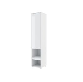 BC-07 Vertical Wall Bed Concept Tall Storage Cabinet - Oak Artisan - White Gloss