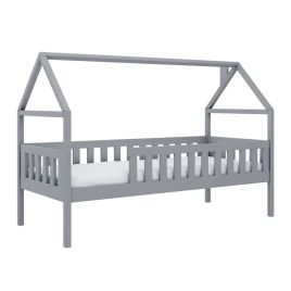 Gilbert Lux Wooden Single Bed with Foam Mattress - Grey
