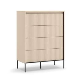 TRADESSA Beige Chest of Drawers - Medium-sized, 4 Drawers