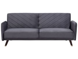Velvet Fabric Sofa Bed Grey SENJA
