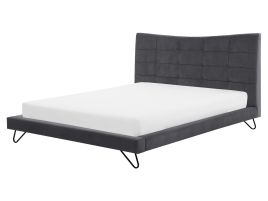 Velvet EU King Size Bed Grey LANNION